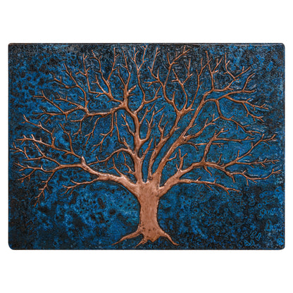 Eternal Tree Copper Backsplash in Blue - Natuross
