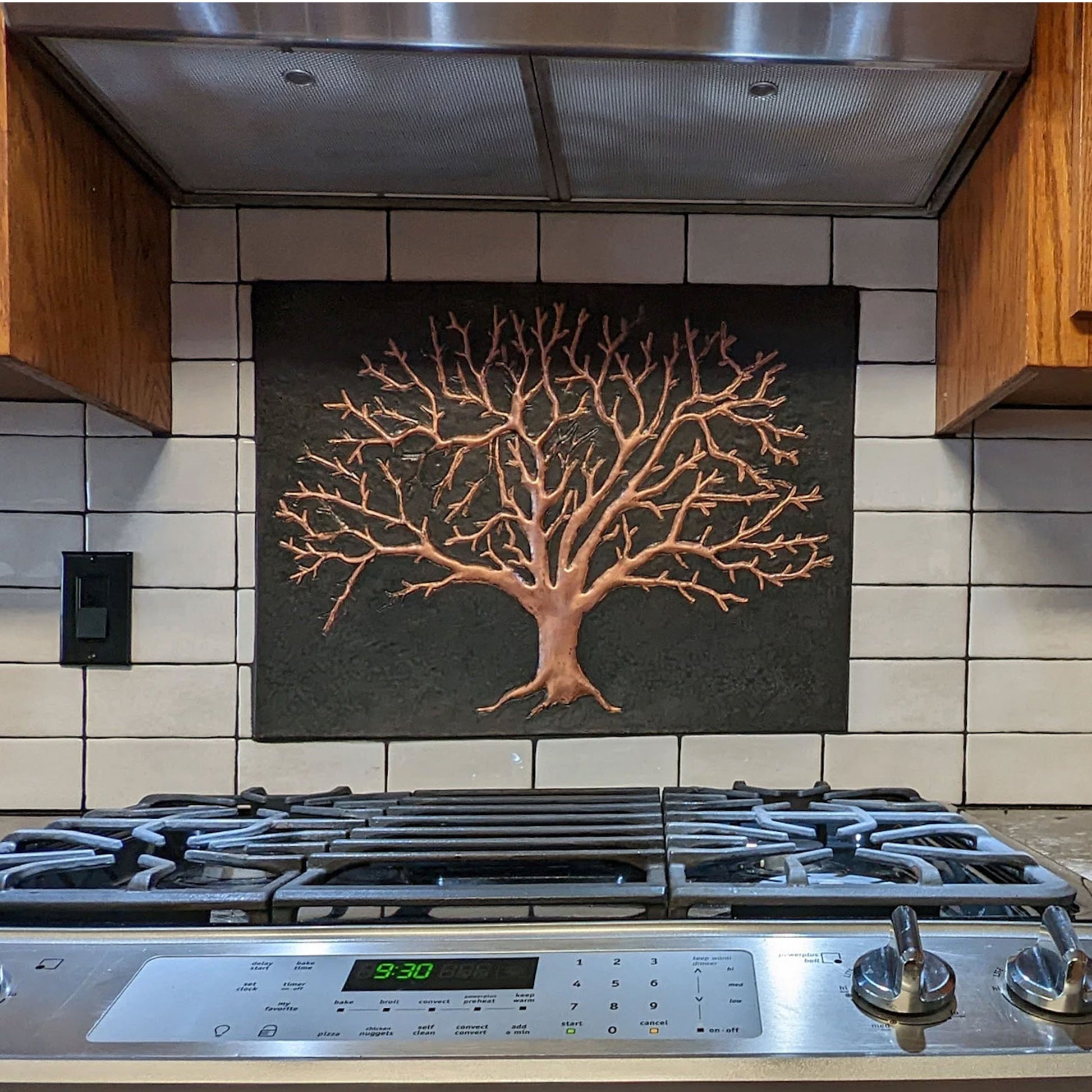 Eternal Tree Copper Backsplash in Black Patina - Natuross
