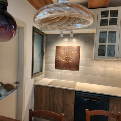 Brown Kitchen Backsplash Tree of Life