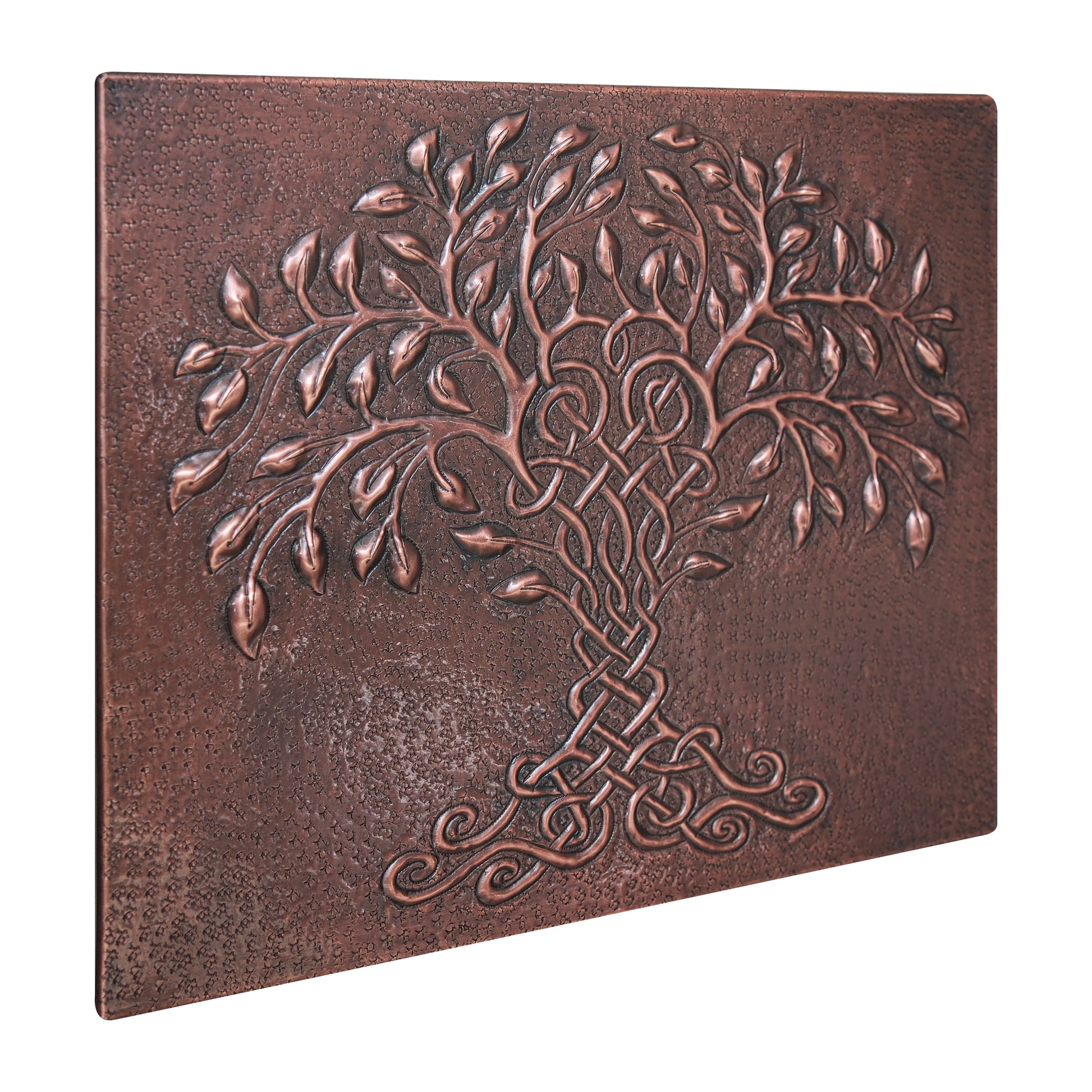 Tree of Life Copper Backsplash – Brown Patina | Handmade Celtic Inspired Kitchen Wall Tile - Natuross