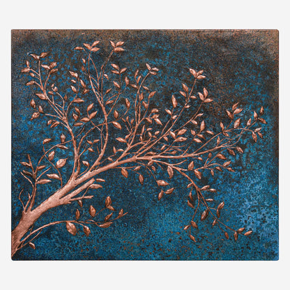 Blue Copper Tree Branches Backsplash | Artistic Handmade Copper Kitchen Backsplash Panel - Natuross