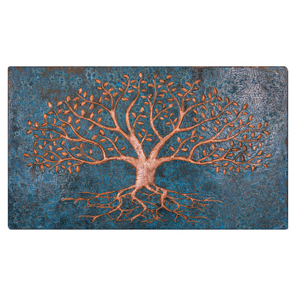 Blue Tree With Roots Copper Backsplash | Bold Patina Handmade Copper Kitchen Backsplash Panel - Natuross