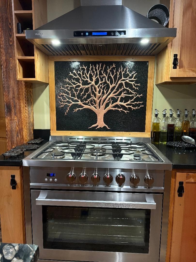 Eternal Tree Copper Backsplash in Black Patina - Natuross