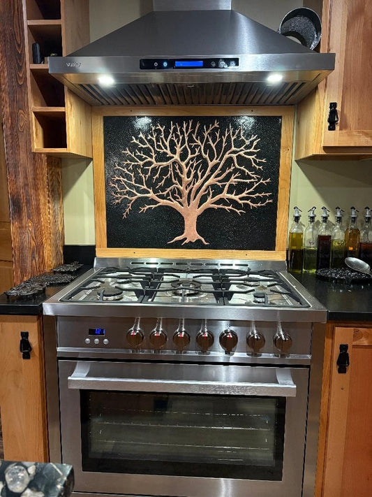Eternal Tree Copper Backsplash in Black Patina - Natuross