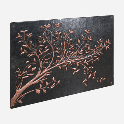 Black Tree Branches Copper Backsplash | Luxury Handmade Modern Copper Kitchen Wall Art - Natuross