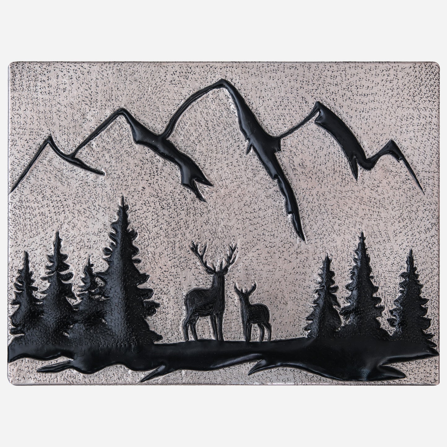 Deer Scene Kitchen Backsplash Tile  11.8x15.7" Gray&Black