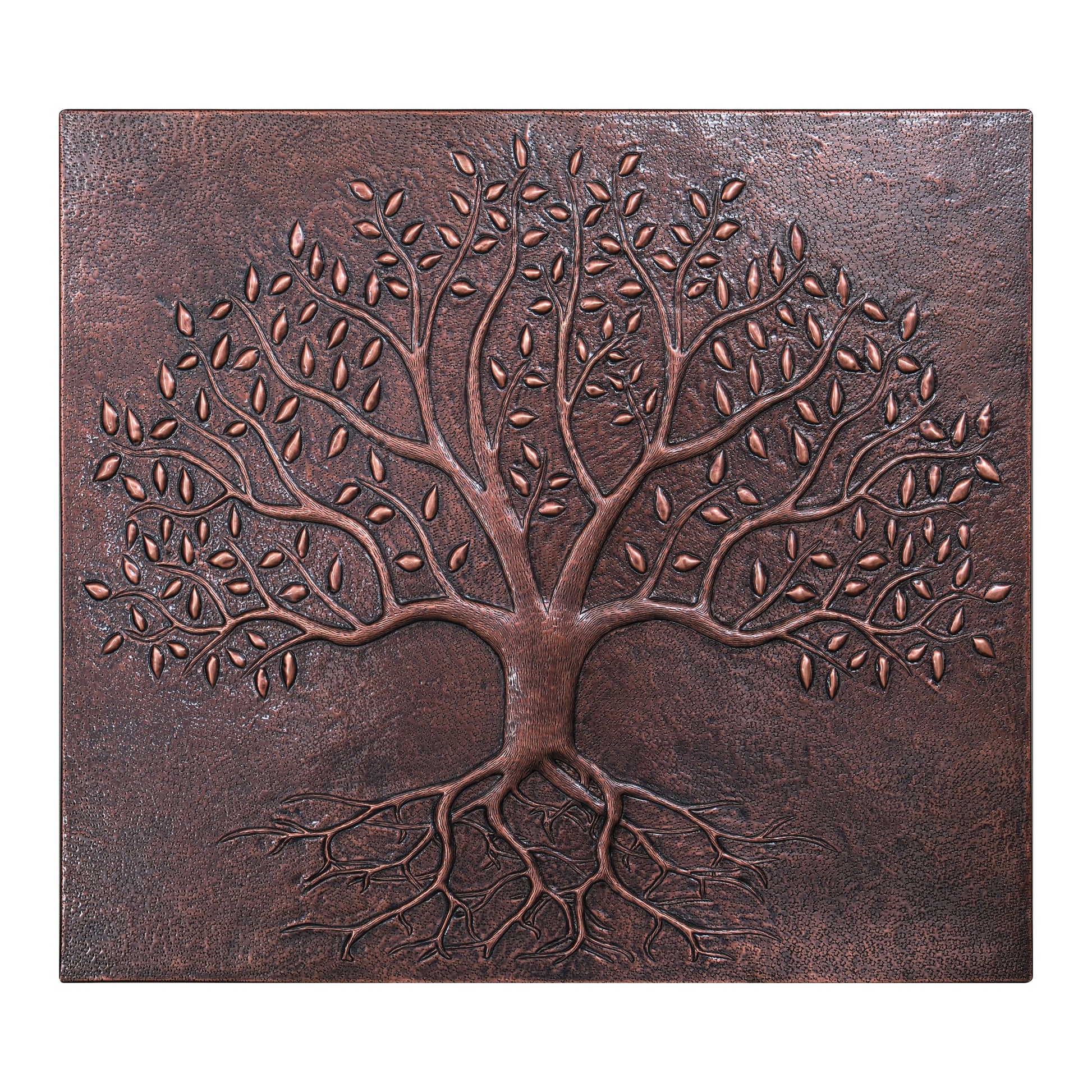 Rustic Brown Tree With Roots Copper Backsplash | Handmade Farmhouse Copper Kitchen Backsplash Panel - Natuross