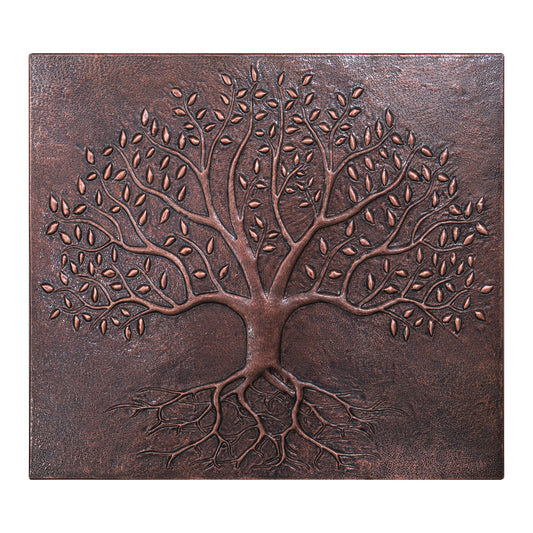 Rustic Brown Tree With Roots Copper Backsplash | Handmade Farmhouse Copper Kitchen Backsplash Panel - Natuross