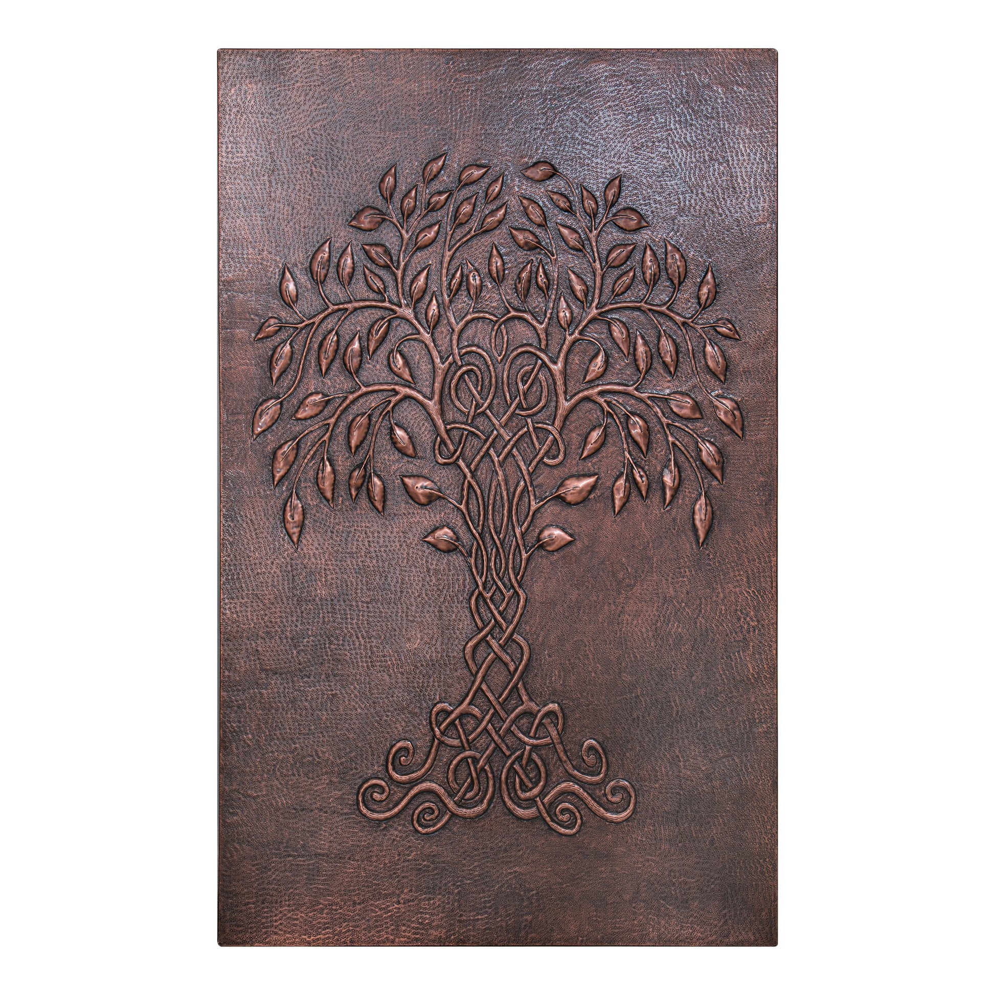 Tree of Life Copper Backsplash – Brown Patina | Handmade Celtic Inspired Kitchen Wall Tile - Natuross
