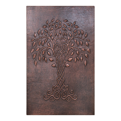 Tree of Life Copper Backsplash – Brown Patina | Handmade Celtic Inspired Kitchen Wall Tile - Natuross