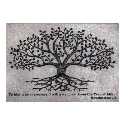 Gray & Black Tree With Roots Backsplash | Contemporary Handmade Copper Kitchen Backsplash Panel - Natuross