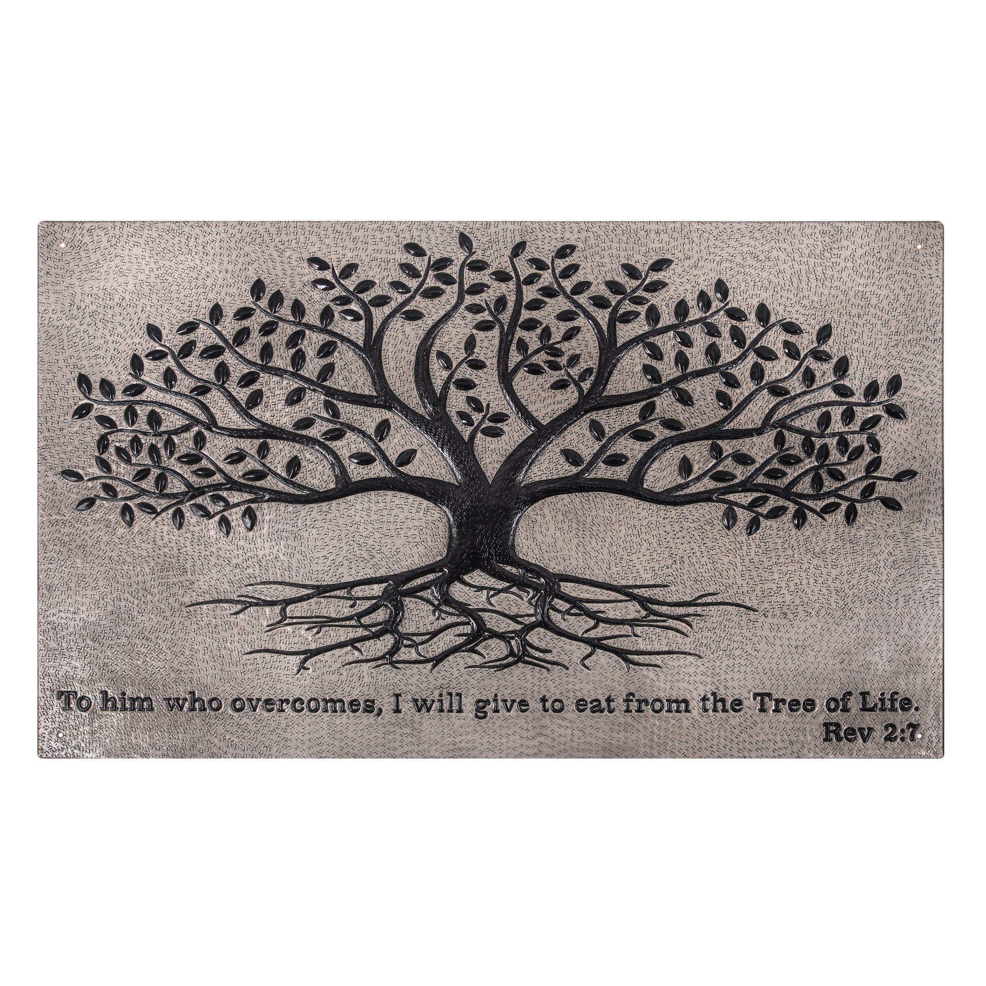 Gray & Black Tree With Roots Backsplash | Contemporary Handmade Copper Kitchen Backsplash Panel - Natuross