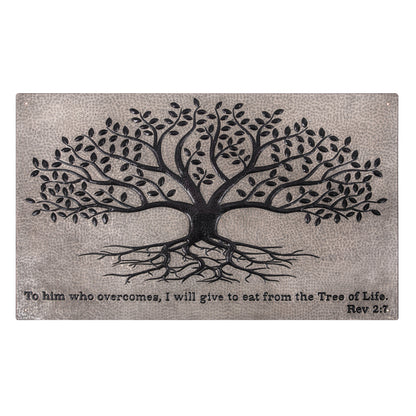 Gray & Black Tree With Roots Backsplash | Contemporary Handmade Copper Kitchen Backsplash Panel - Natuross