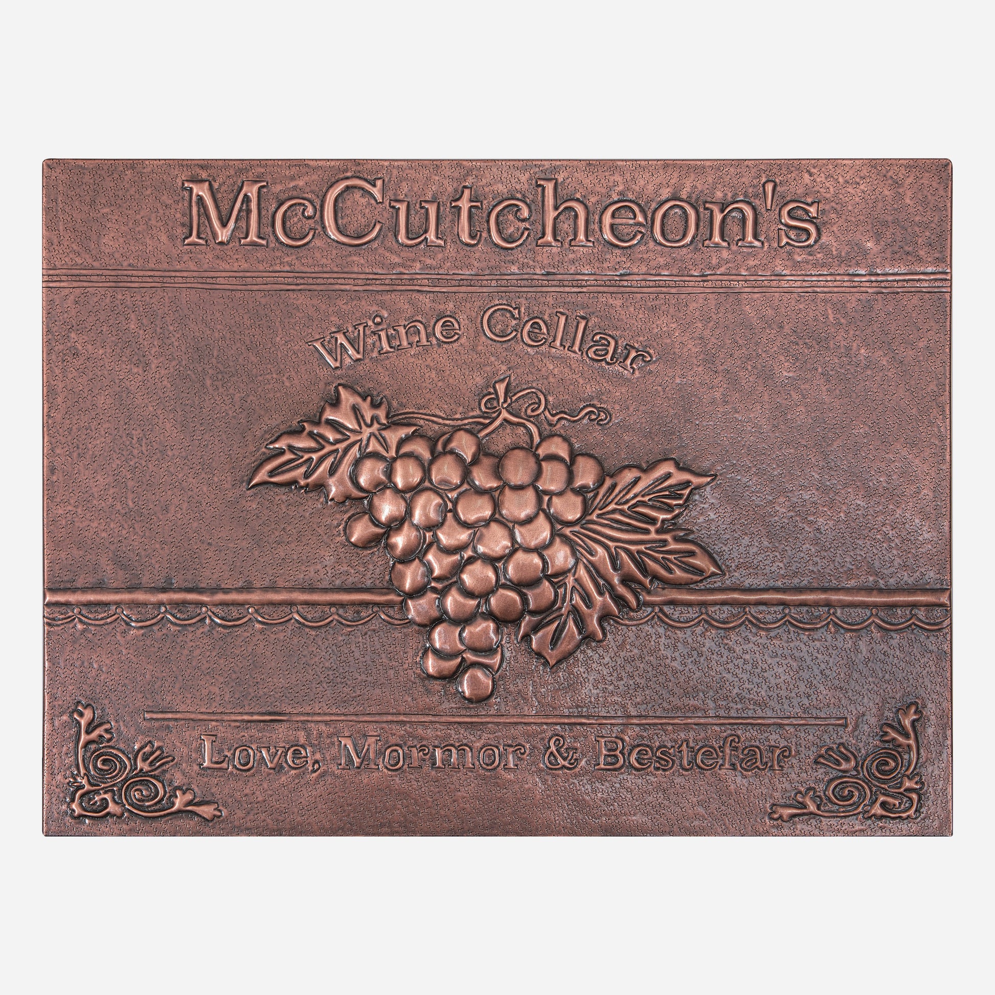 Copper Wine Cellar Sign (Grape and Vines) - Natuross