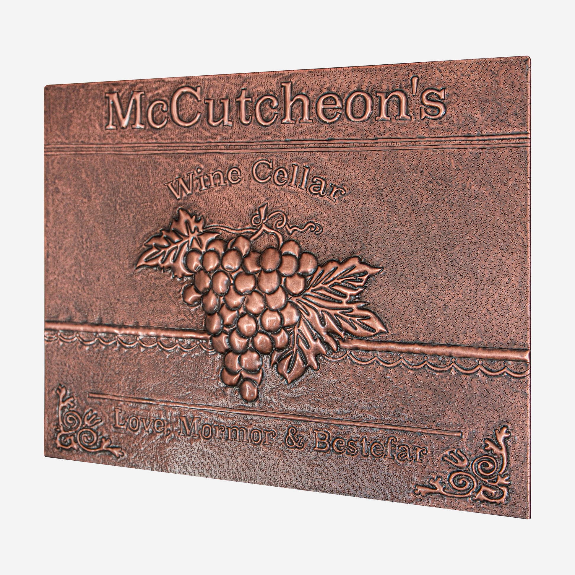 Copper Wine Cellar Sign (Grape and Vines) - Natuross