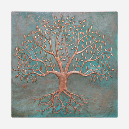 Copper Backsplash (Tree with Roots, Personalized, Green Patina)