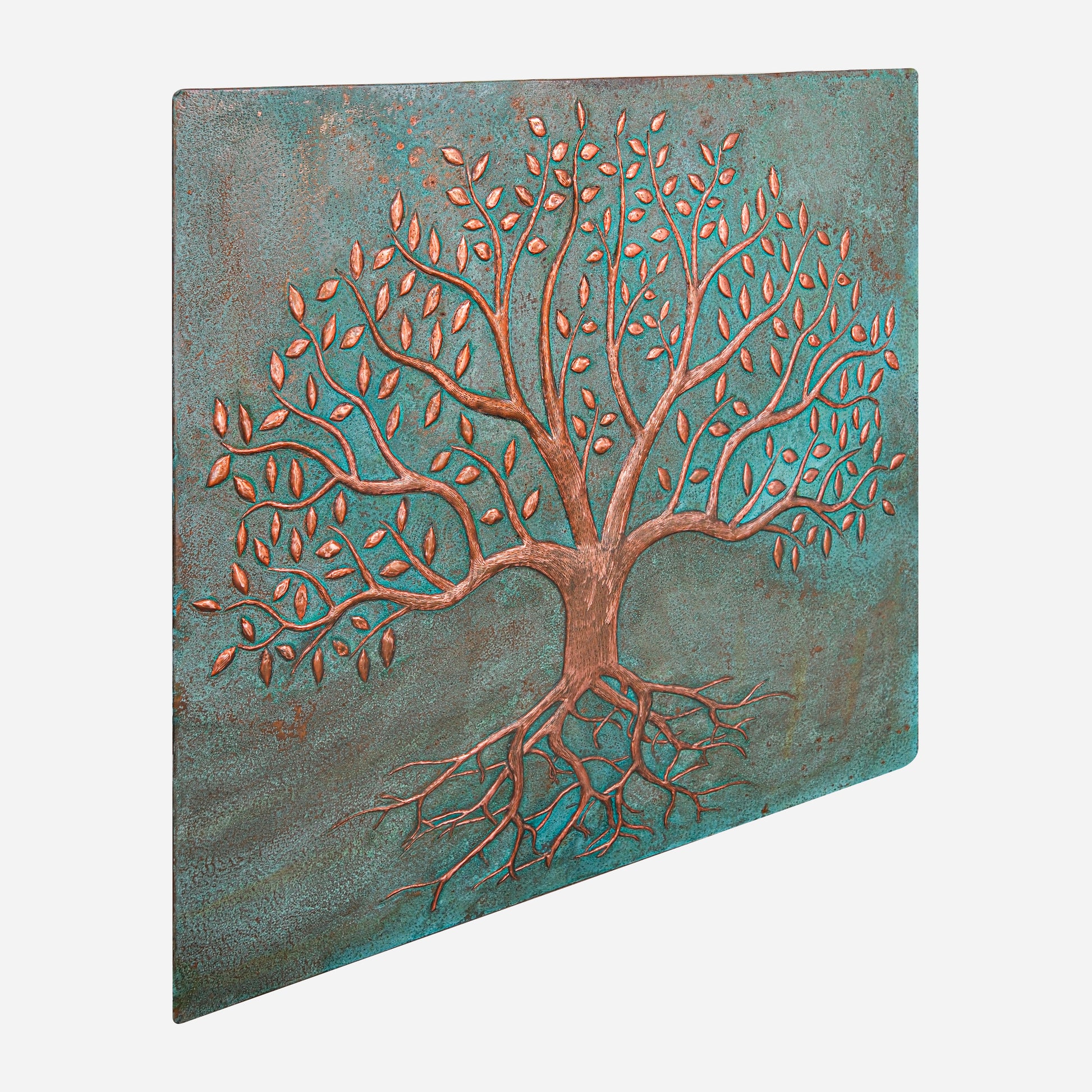 Copper Backsplash (Tree with Roots, Personalized, Green Patina)