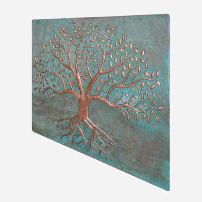 Copper Backsplash (Tree with Roots, Personalized, Green Patina)