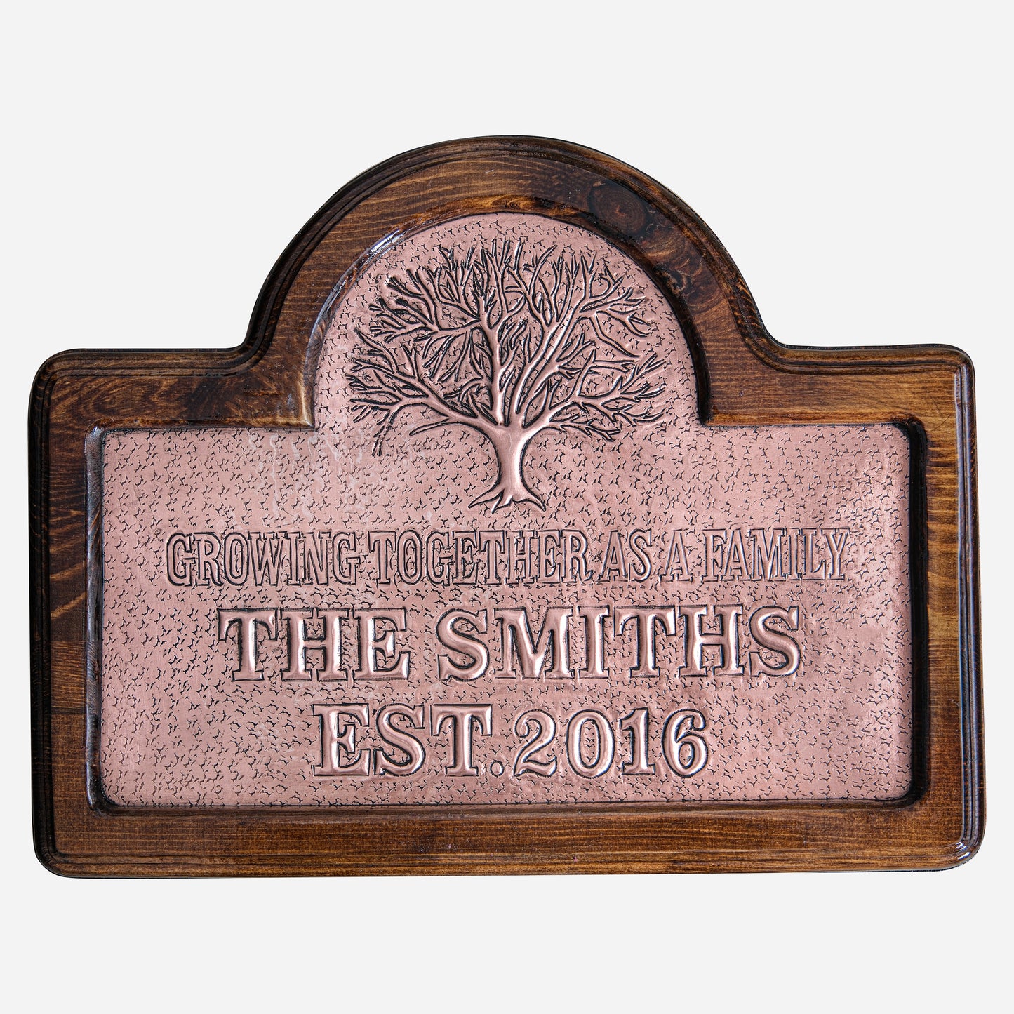 Copper House Sign with Family Name (Tree) - Natuross