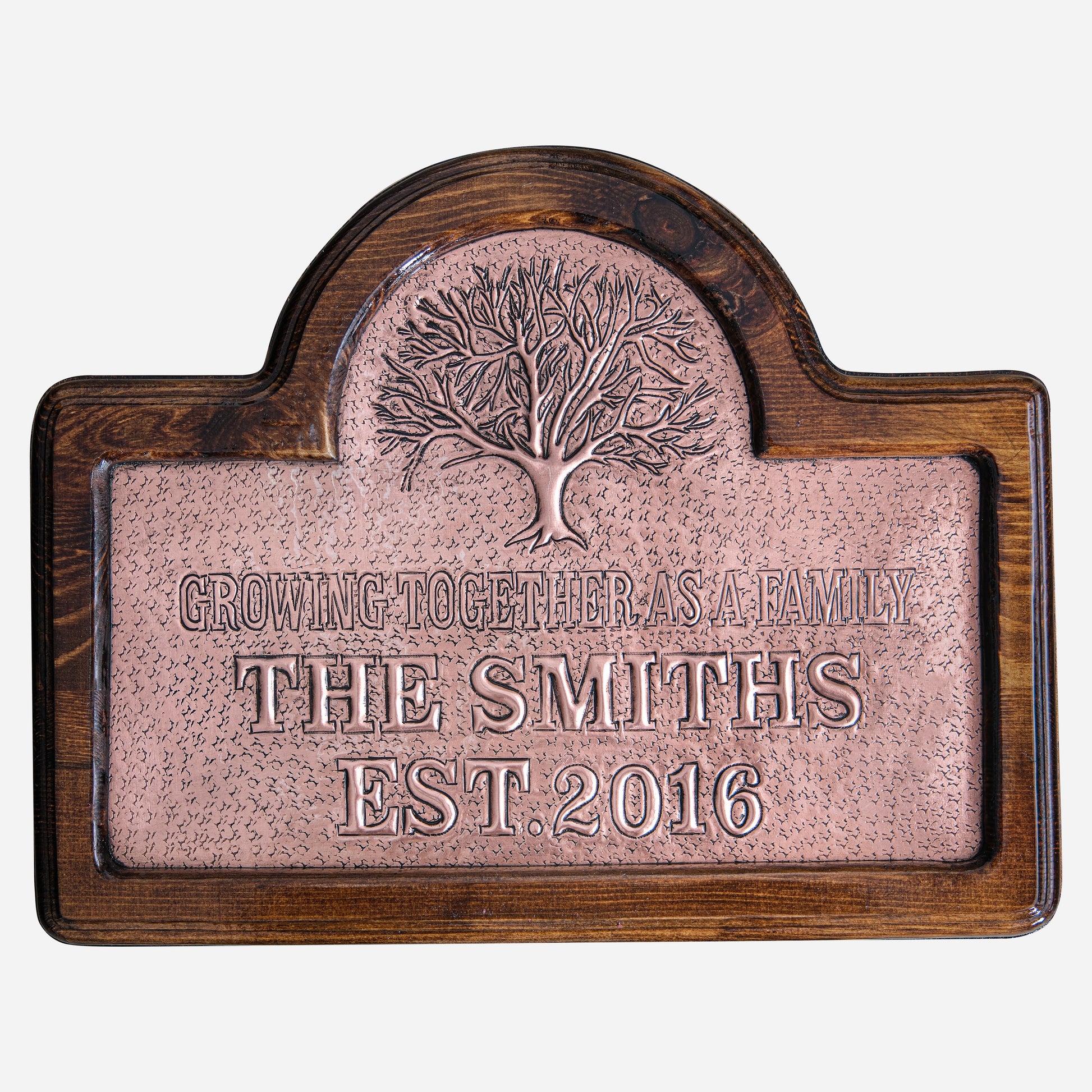 Copper House Sign with Family Name (Tree) - Natuross