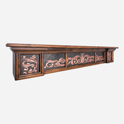 Copper and Wood Floating Shelf (Black)