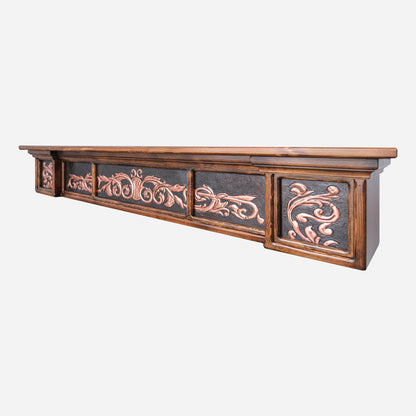 Copper and Wood Floating Shelf (Black)