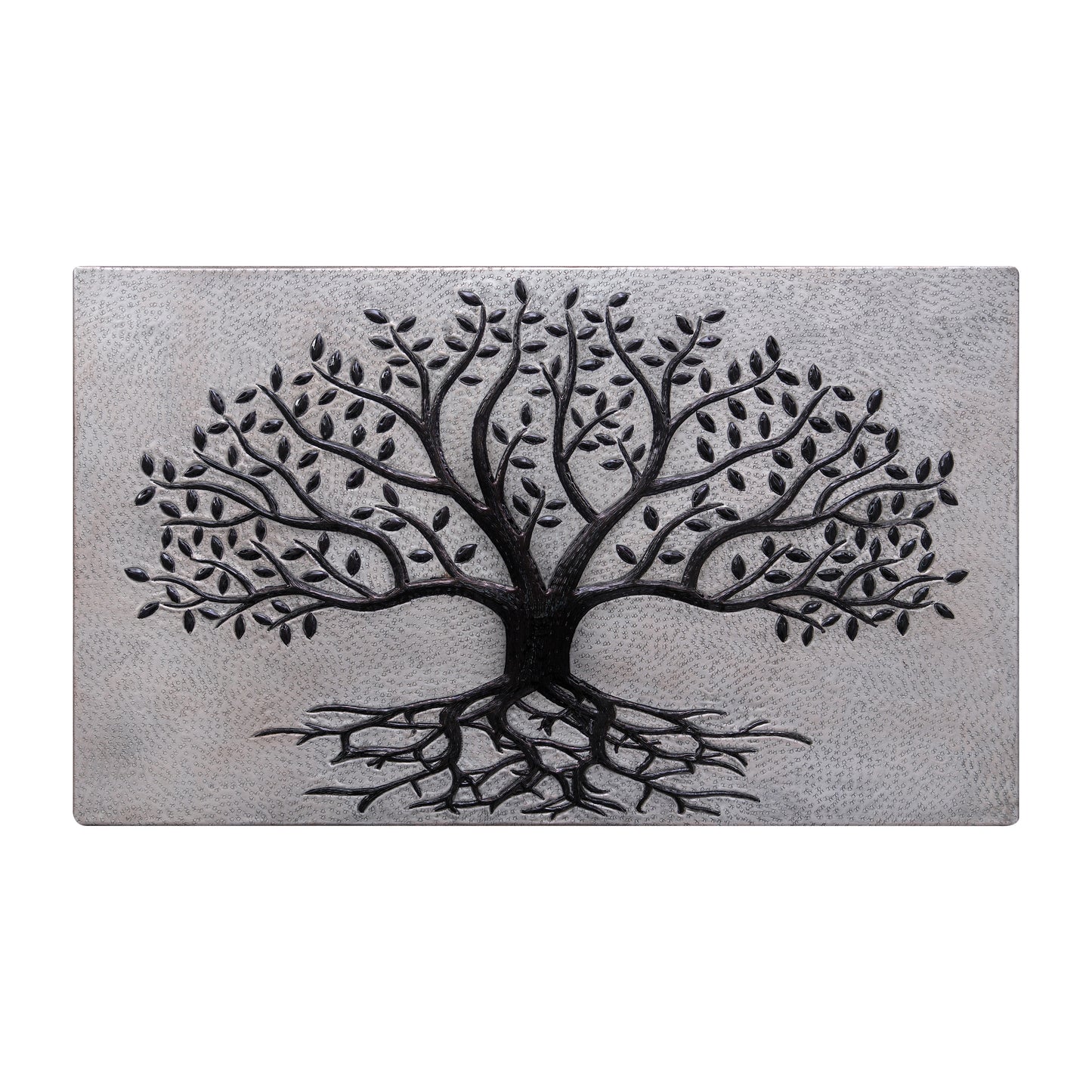 Gray & Black Tree With Roots Backsplash | Contemporary Handmade Copper Kitchen Backsplash Panel - Natuross