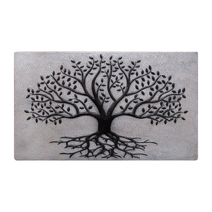 Gray & Black Tree With Roots Backsplash | Contemporary Handmade Copper Kitchen Backsplash Panel - Natuross