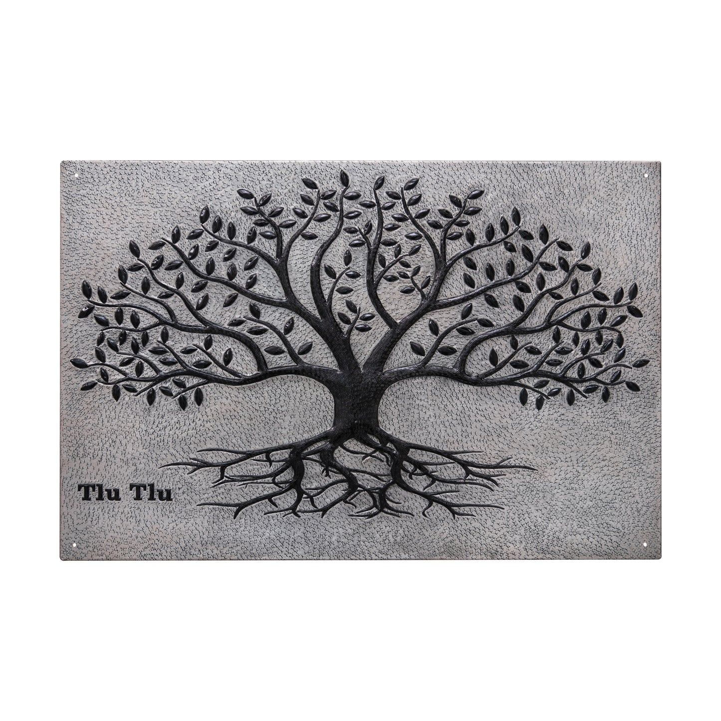 Gray & Black Tree With Roots Backsplash | Contemporary Handmade Copper Kitchen Backsplash Panel - Natuross