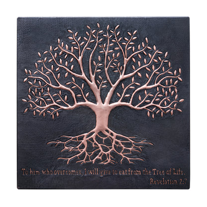 Black Tree With Roots Copper Backsplash | Modern Luxury Handmade Copper Kitchen Backsplash Pane - Natuross
