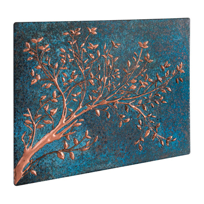 Blue Copper Tree Branches Backsplash | Artistic Handmade Copper Kitchen Backsplash Panel - Natuross
