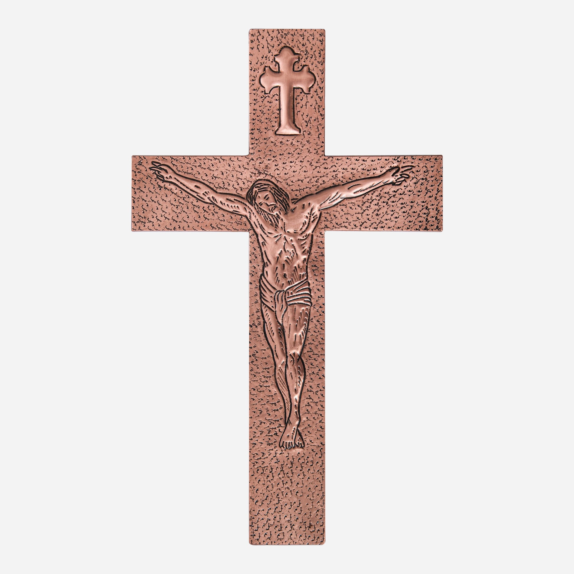 Copper Crucifix Wall Sculpture