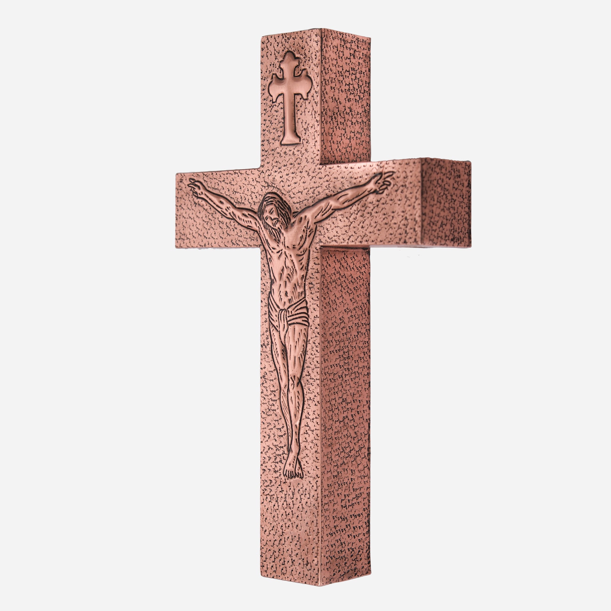 Copper Crucifix Wall Sculpture