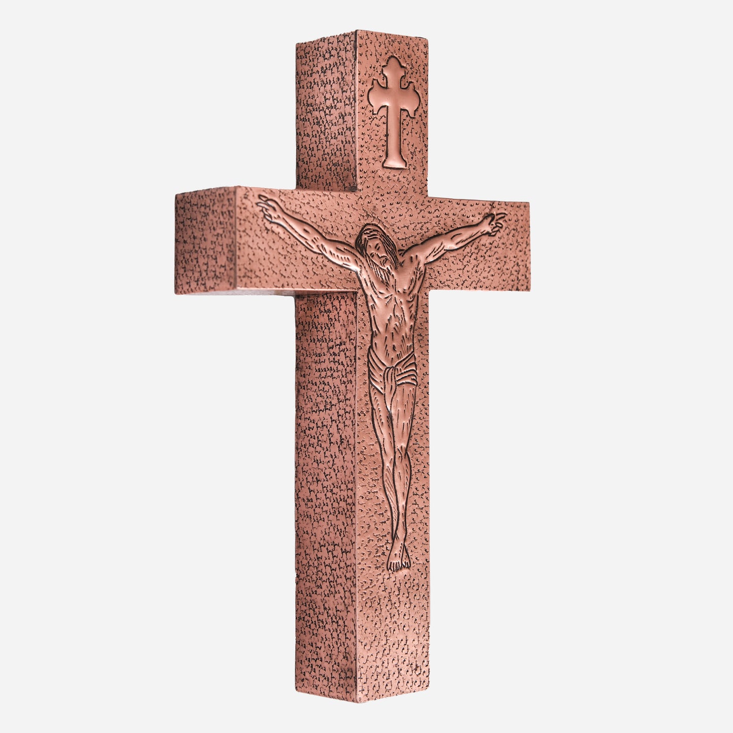 Copper Crucifix Wall Sculpture