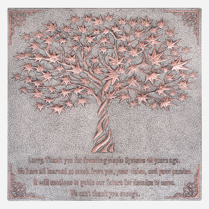 Copper Dedication Sign (Maple Tree With Victorian Border) - Natuross