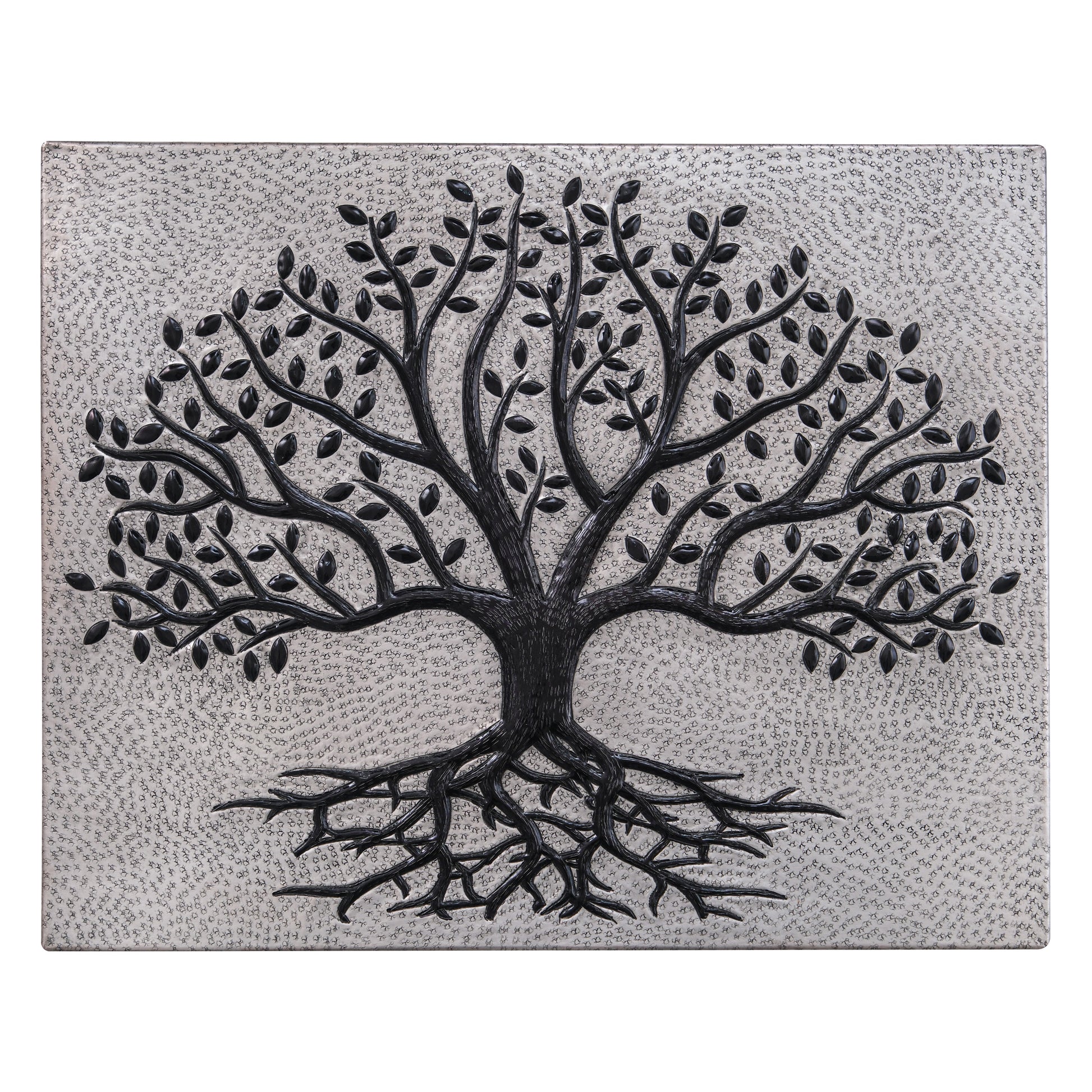 Gray & Black Tree With Roots Backsplash | Contemporary Handmade Copper Kitchen Backsplash Panel - Natuross