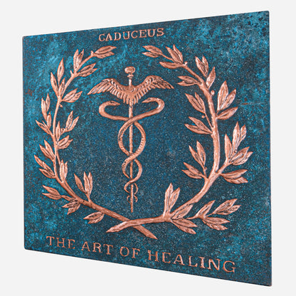 Caduceus Symbol Copper Wall Panel