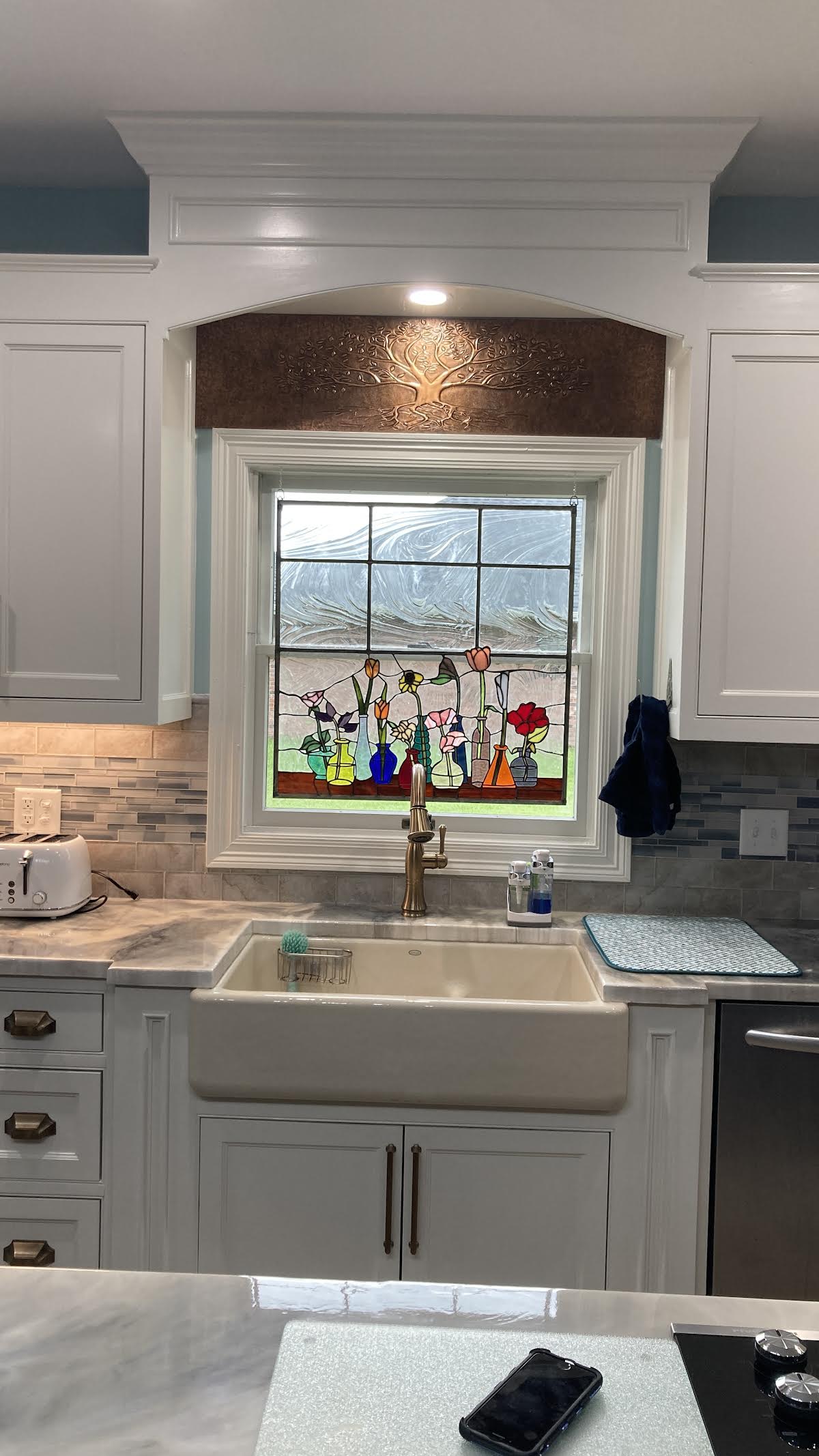 Copper Tree With Roots Backsplash | Handmade Symbolic Copper Kitchen Backsplash Panel - Natuross