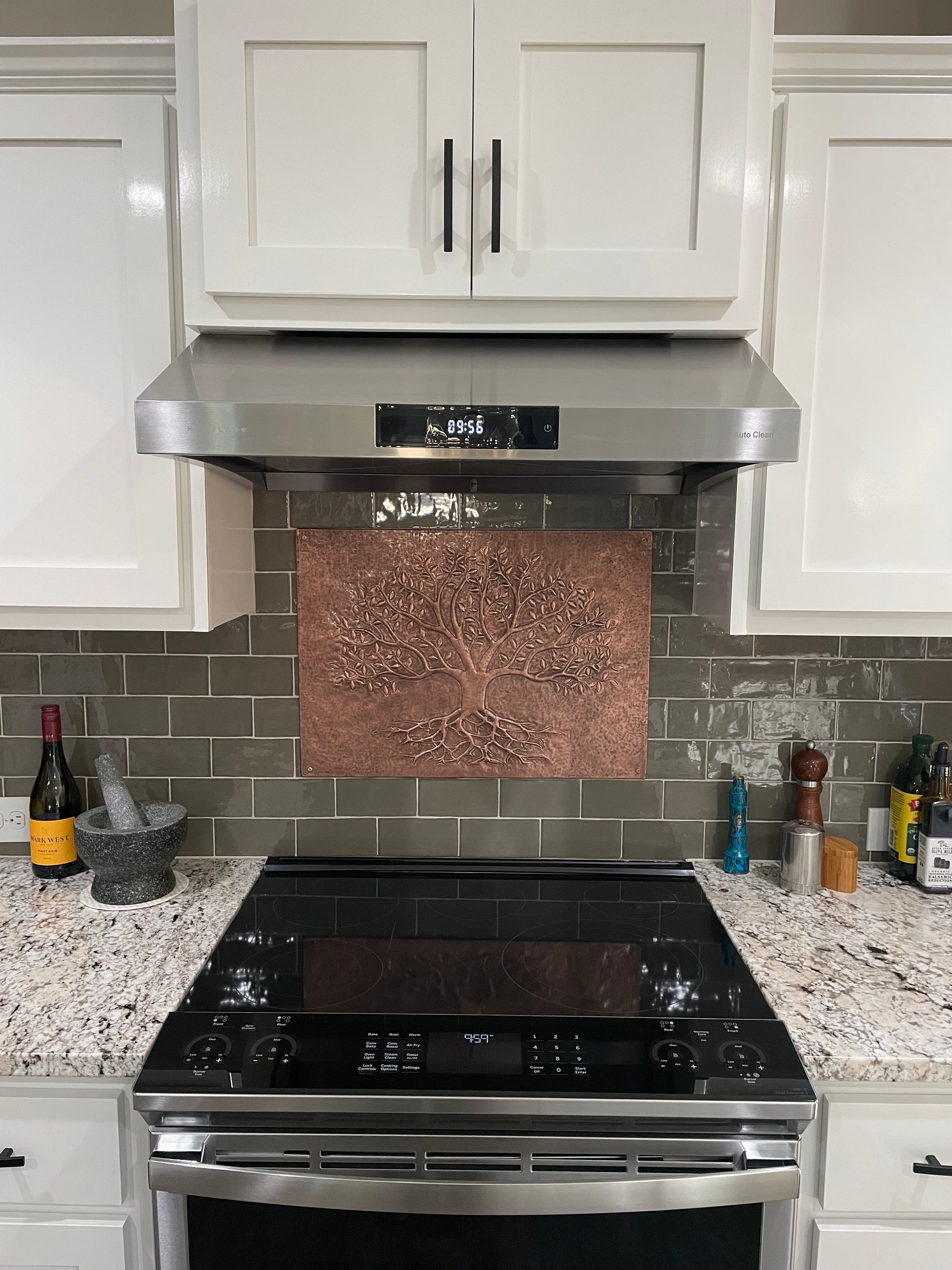 Copper Tree With Roots Backsplash | Handmade Symbolic Copper Kitchen Backsplash Panel - Natuross