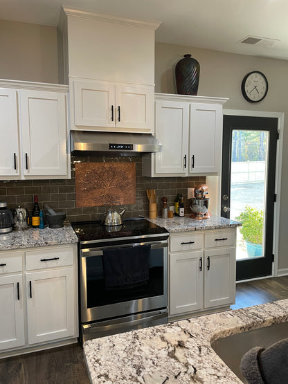 Copper Tree With Roots Backsplash | Handmade Symbolic Copper Kitchen Backsplash Panel - Natuross