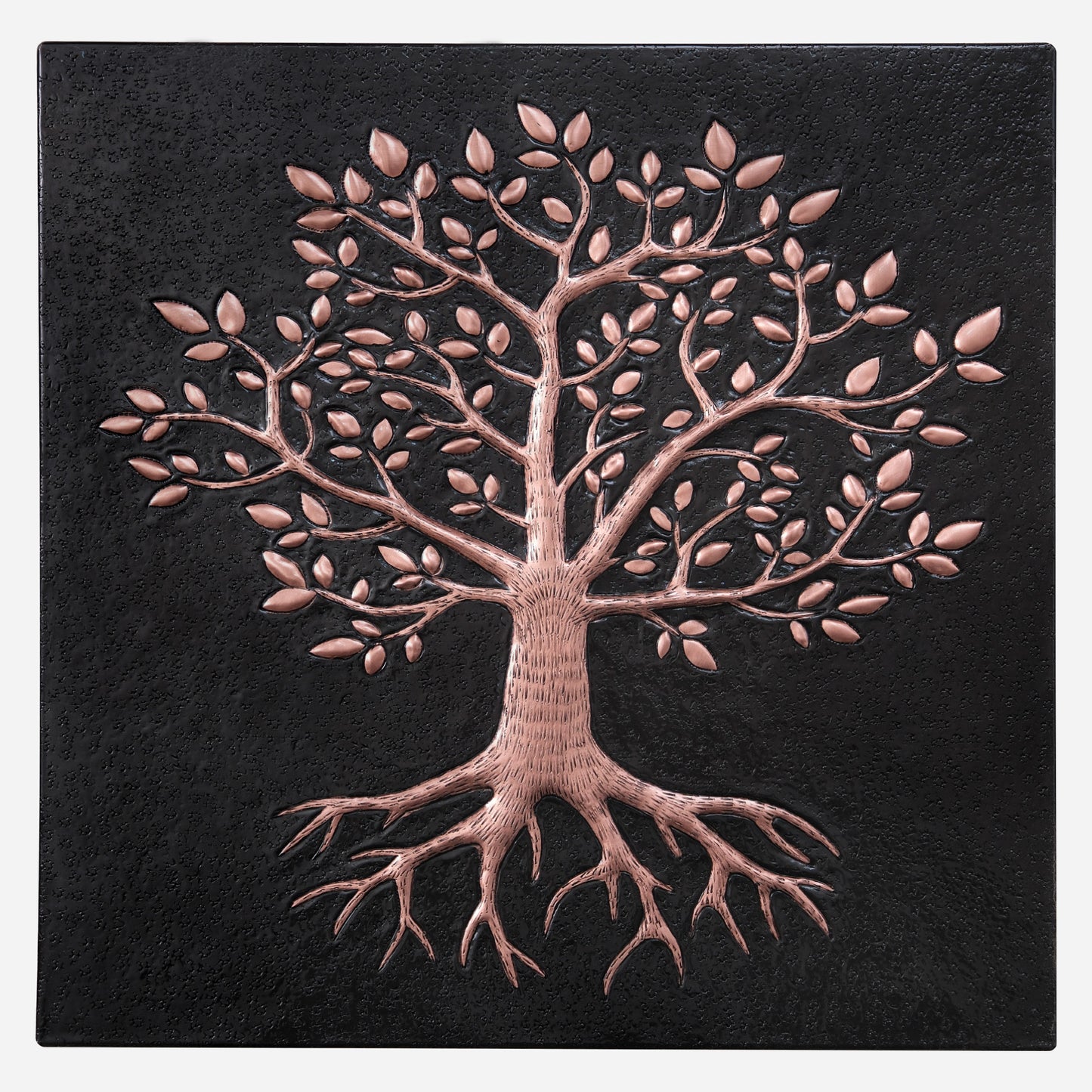 Tree with Roots Copper Kitchen Backsplash Tile 15.9"x15.9" Black