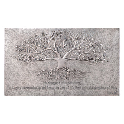 Gray Tree With Roots Copper Backsplash | Metallic Handmade Copper Kitchen Backsplash Panel - Natuross