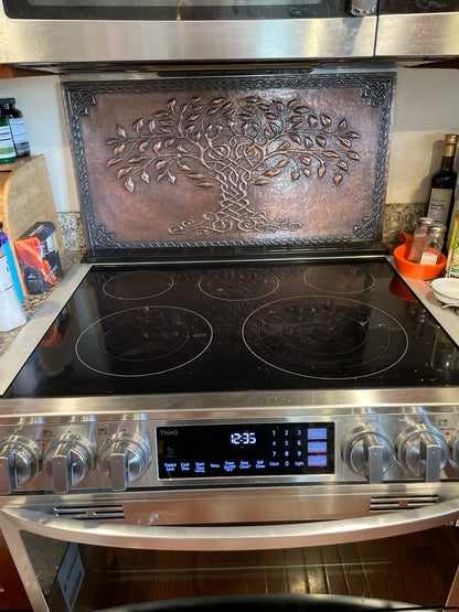 Brown Tree of Life Copper Backsplash