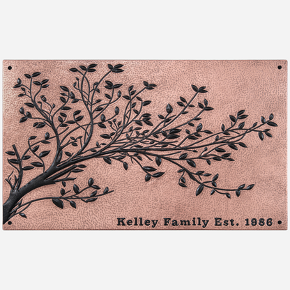 Copper House Sign (Tree Branches with Leaves) - Natuross