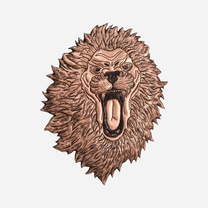 Copper Lion Head Wall Decor