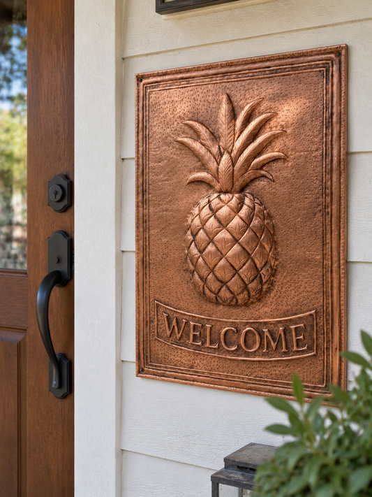 Pineapple Welcome Copper Sign