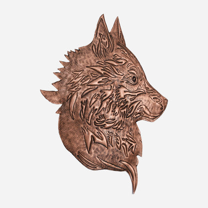 Copper Wolf Head Wall Decor