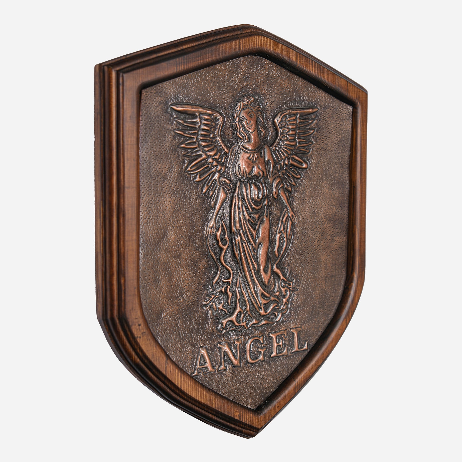 Copper Angel on Wood Plaque