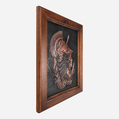 Framed Copper Artwork (Goddess of Wisdom, Athena)