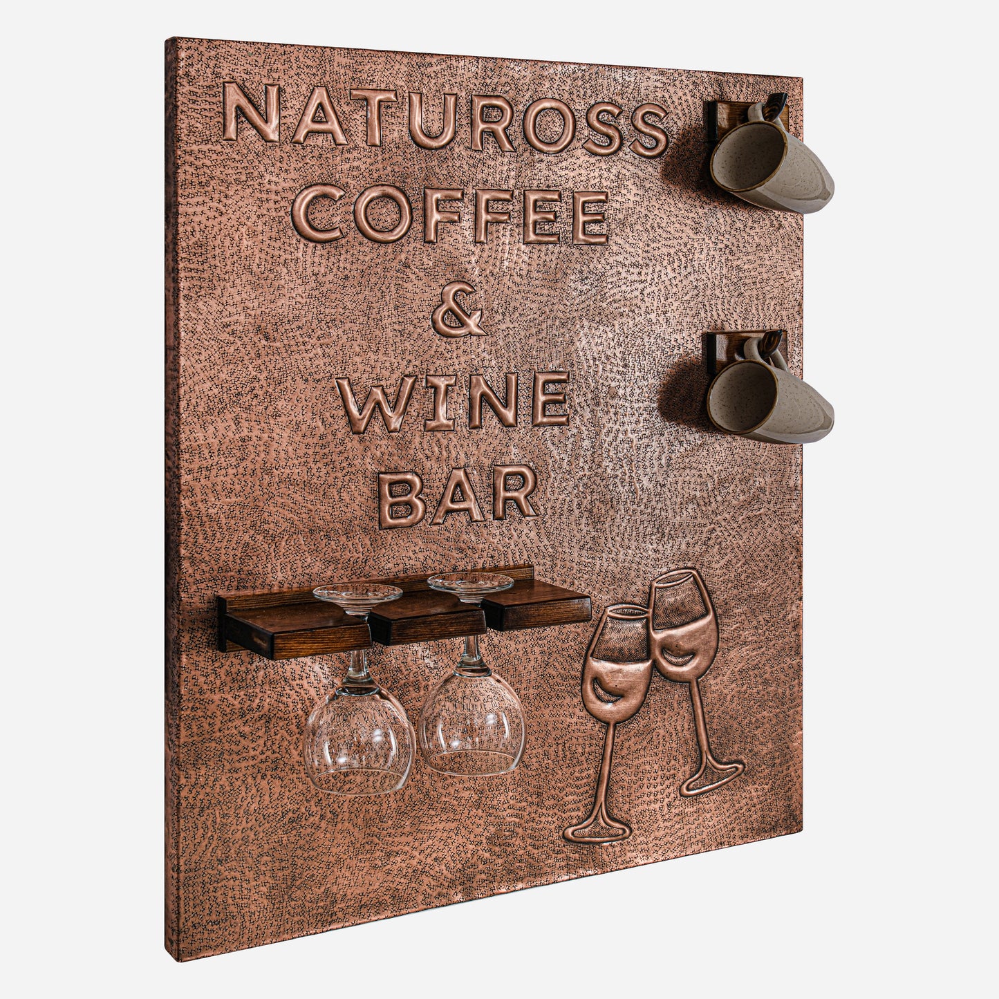 Copper Coffee Mug Holder and Wine Glass Rack (Personalized)